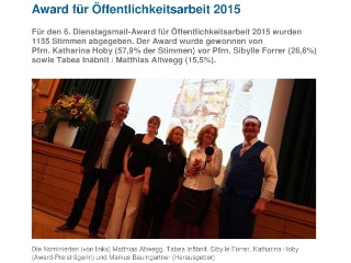 Award fuer Oeffentlichkeitsarbeit 2015 Award fuer Oeffentlichkeitsarbeit 2015