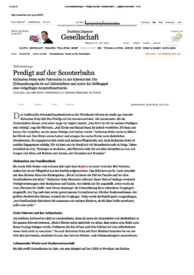 Zirkusseelsorge Predigt auf der Scooterbahn - Jugend schreibt - FAZ Zirkusseelsorge Predigt auf der Scooterbahn - Jugend schreibt - FAZ