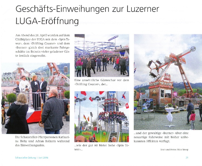 Schausteller-Zeitung, 1. Juni 2016 Schausteller-Zeitung, 1. Juni 2016